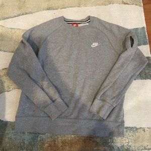 Nike Swoosh Gray Oversized Pullover Crewneck